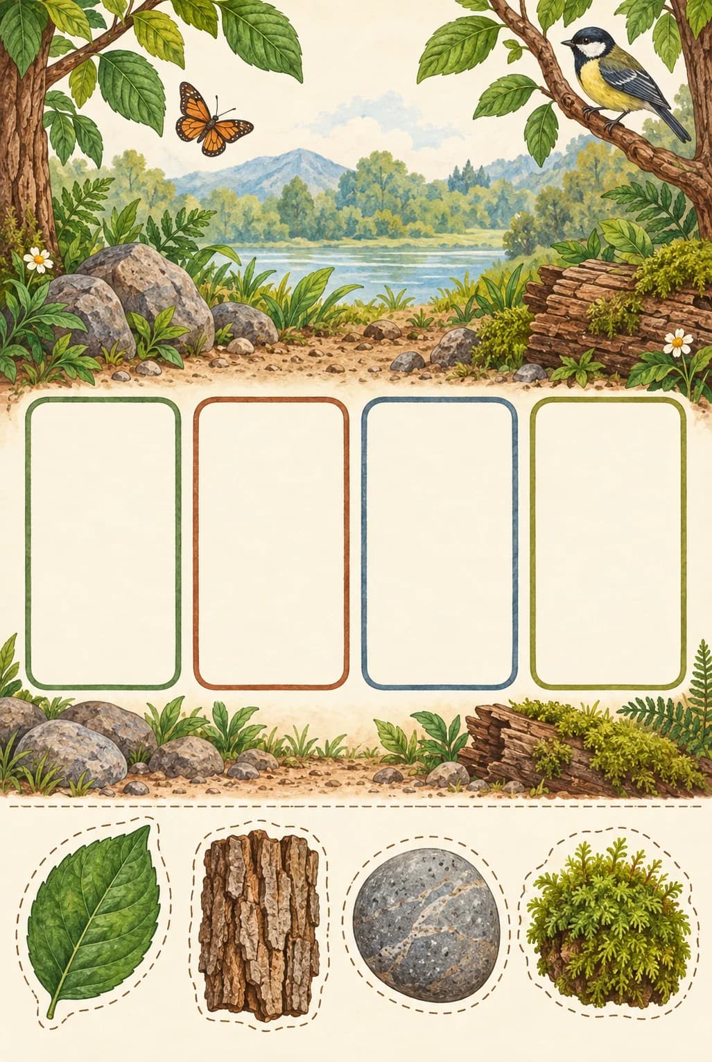 ภาพตัวอย่างสื่อการสอน: เกมสำรวจพื้นผิวธรรมชาติสำหรับเด็กเล็ก หน้า 1